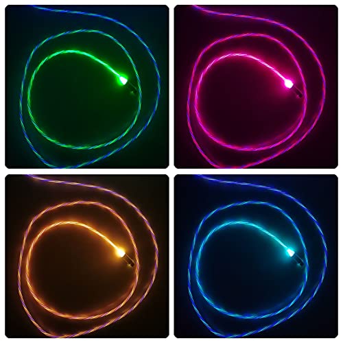Ulikto 6.6Ft/2M Usb Cable 3A Type C Led Light Up Charging Cord 7 Colors Rgb Gradual Changing Shining Qc3.0 Fast Phone Charger Cord For Galaxy S20/S10/S9 Plus/Note 20/Switch/Lg V30 #TOP7