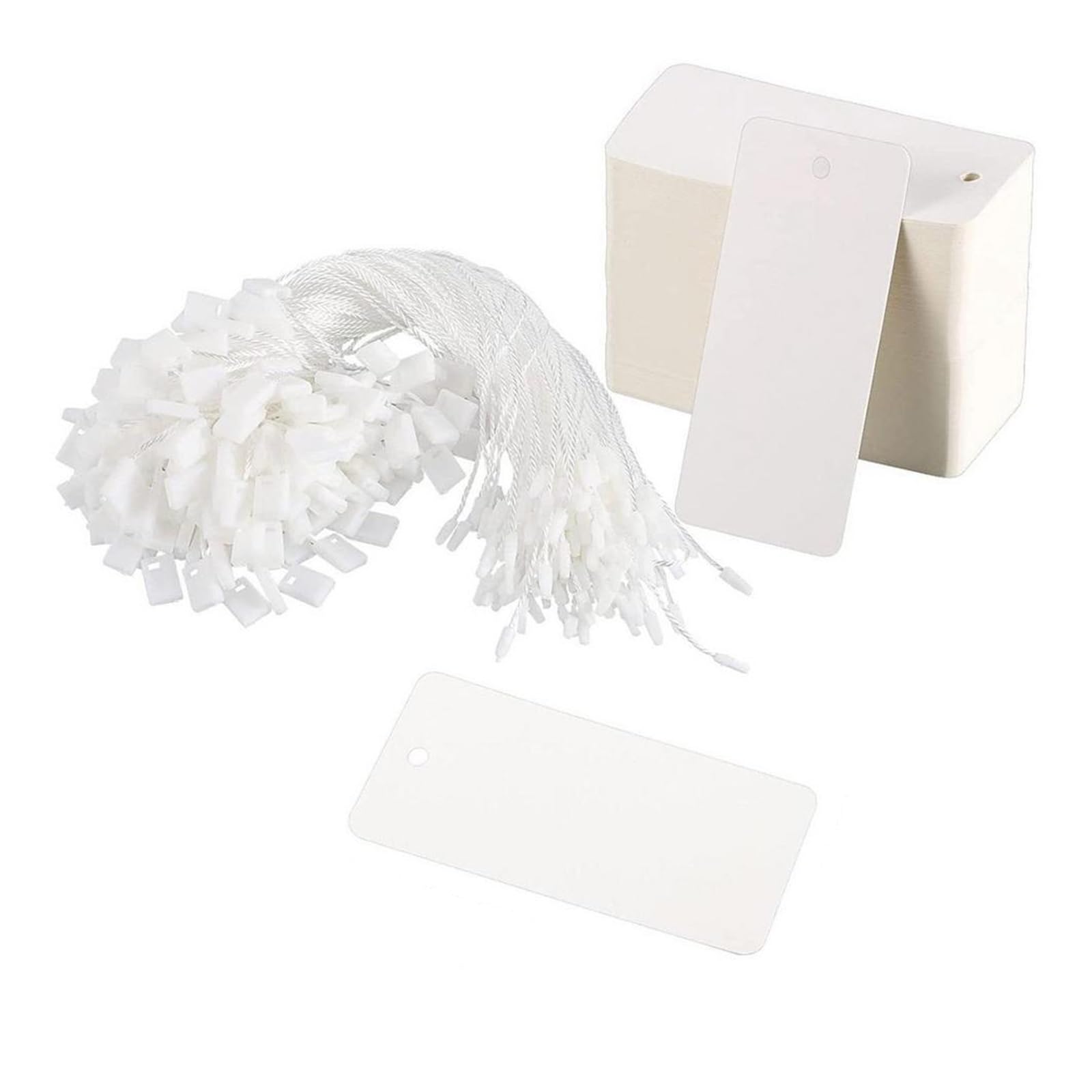 Lot de 600 étiquettes de prix avec ficelle attachée - 200 étiquettes vierges en papier cartonné inscriptible pour marquage des marchandises