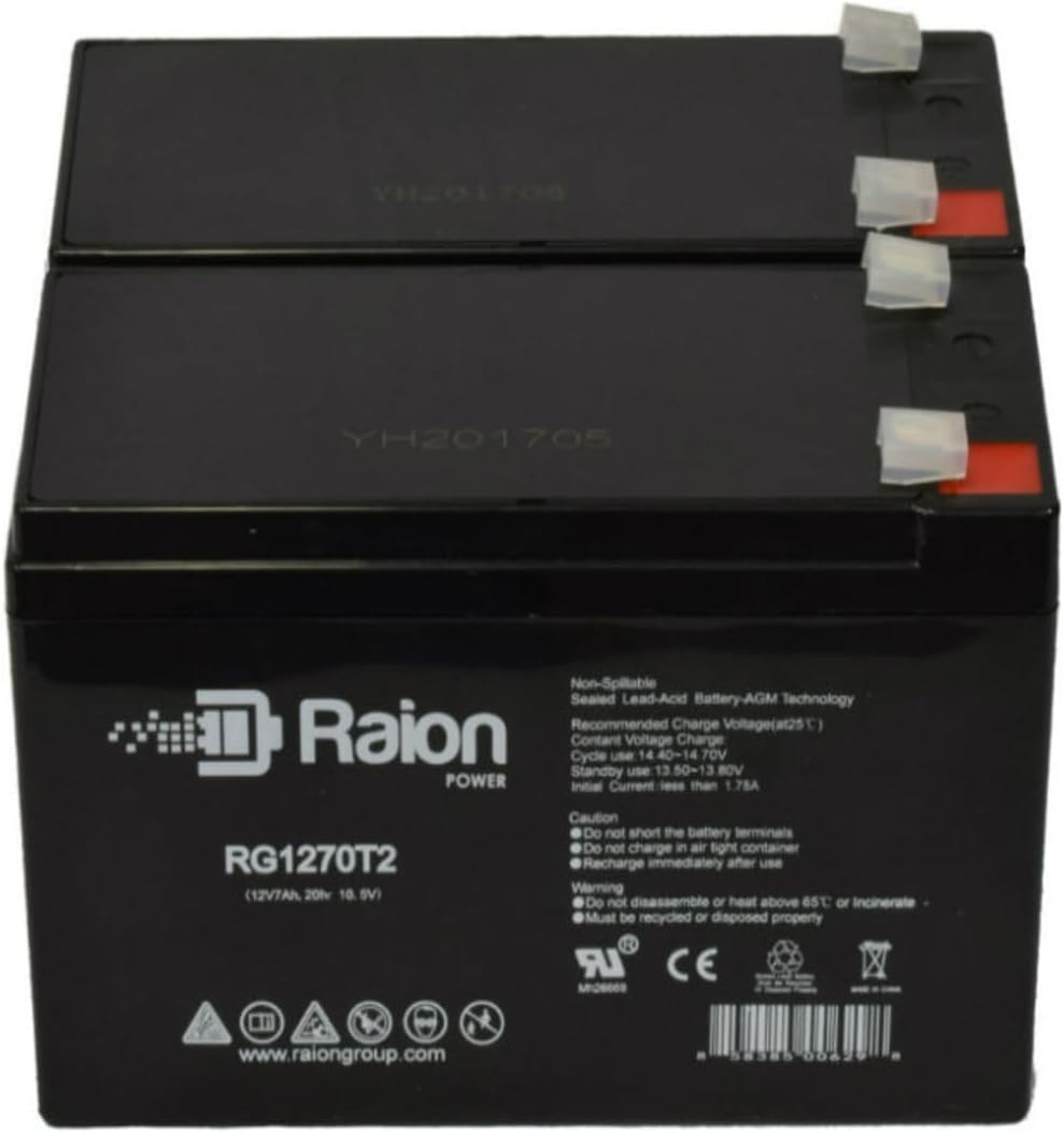 Raion Power 12V 7Ah Replacement Rechargeable Battery for Harmar SL300 Pinnacle Stairlift - 2 Pack