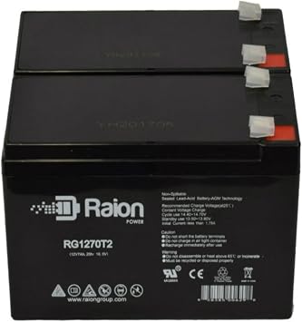 Raion Power 12V 7Ah Replacement AGM Battery for KIJO JS12-7.2 - 2 Pack