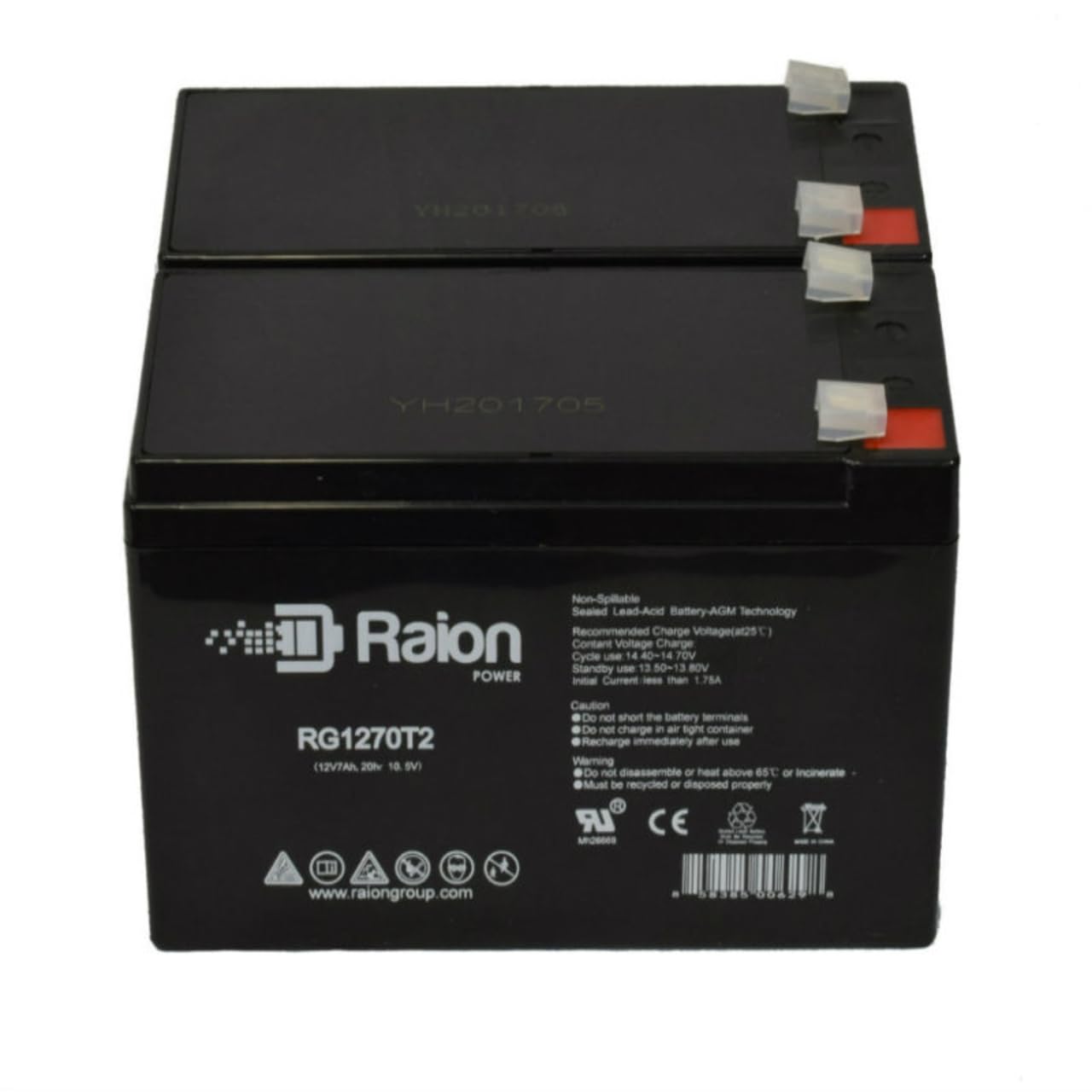 Raion Power 12V 7Ah Replacement Rechargeable Battery for Harmar SL300 Pinnacle Stairlift - 2 Pack