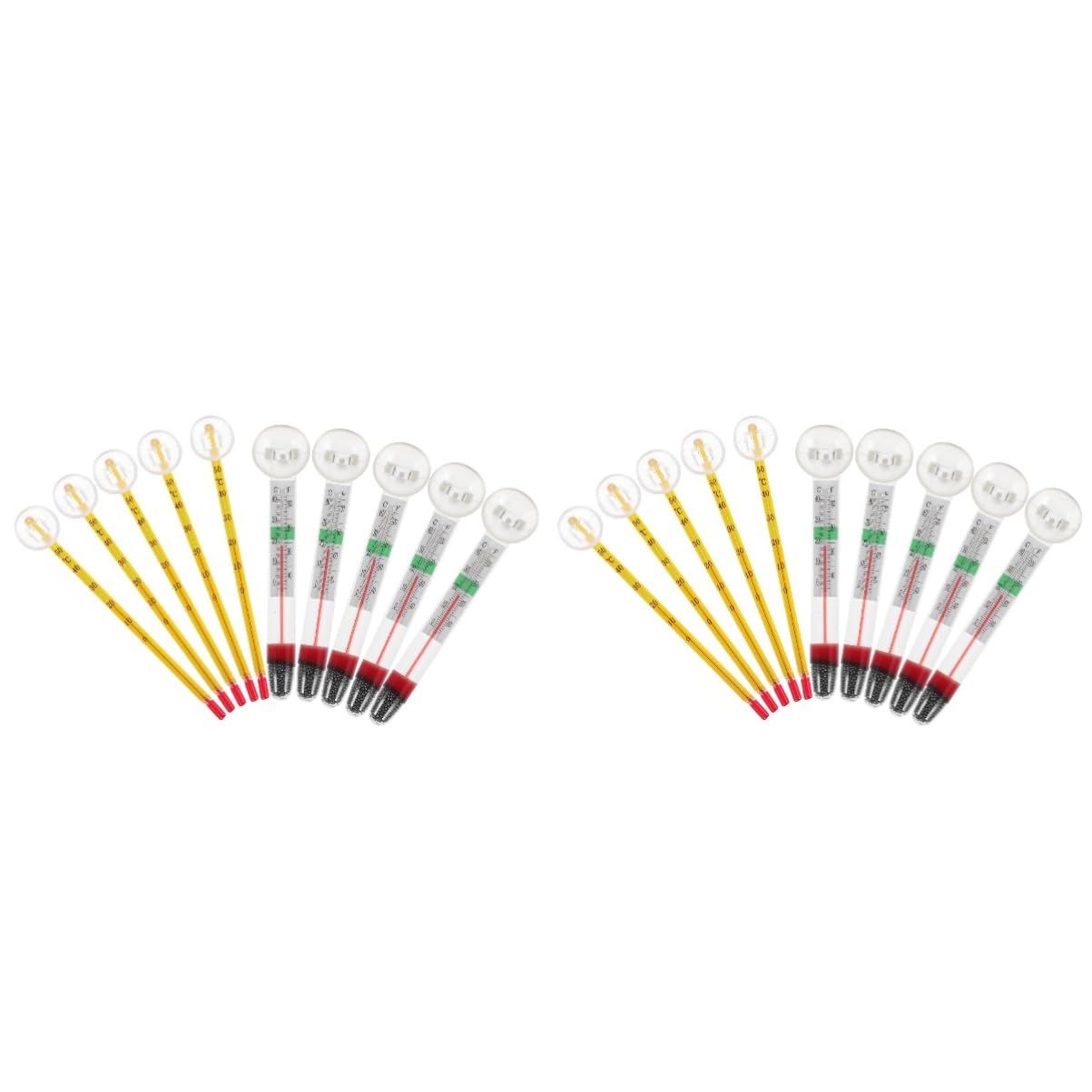 ibasenice 2 Sätze Aquarienthermometer Wasser Schwebend Tief Zubehör Für Aquarien Fischtankmesser Zubehör Für Schildkrötenaquarien Poolthermometer Glas 10 Stück * 2