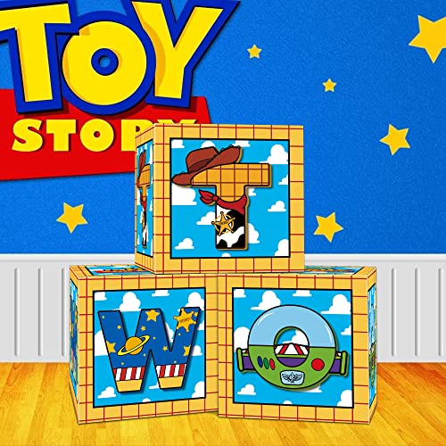 Toy Story Balloon Boxes 2Nd Birthday Party Supplies Toy Story Backdrop Two Birthday Balloon Blocks Decorations For Second Birthday Baby Toy Story Party Decorations Supplies #TOP4