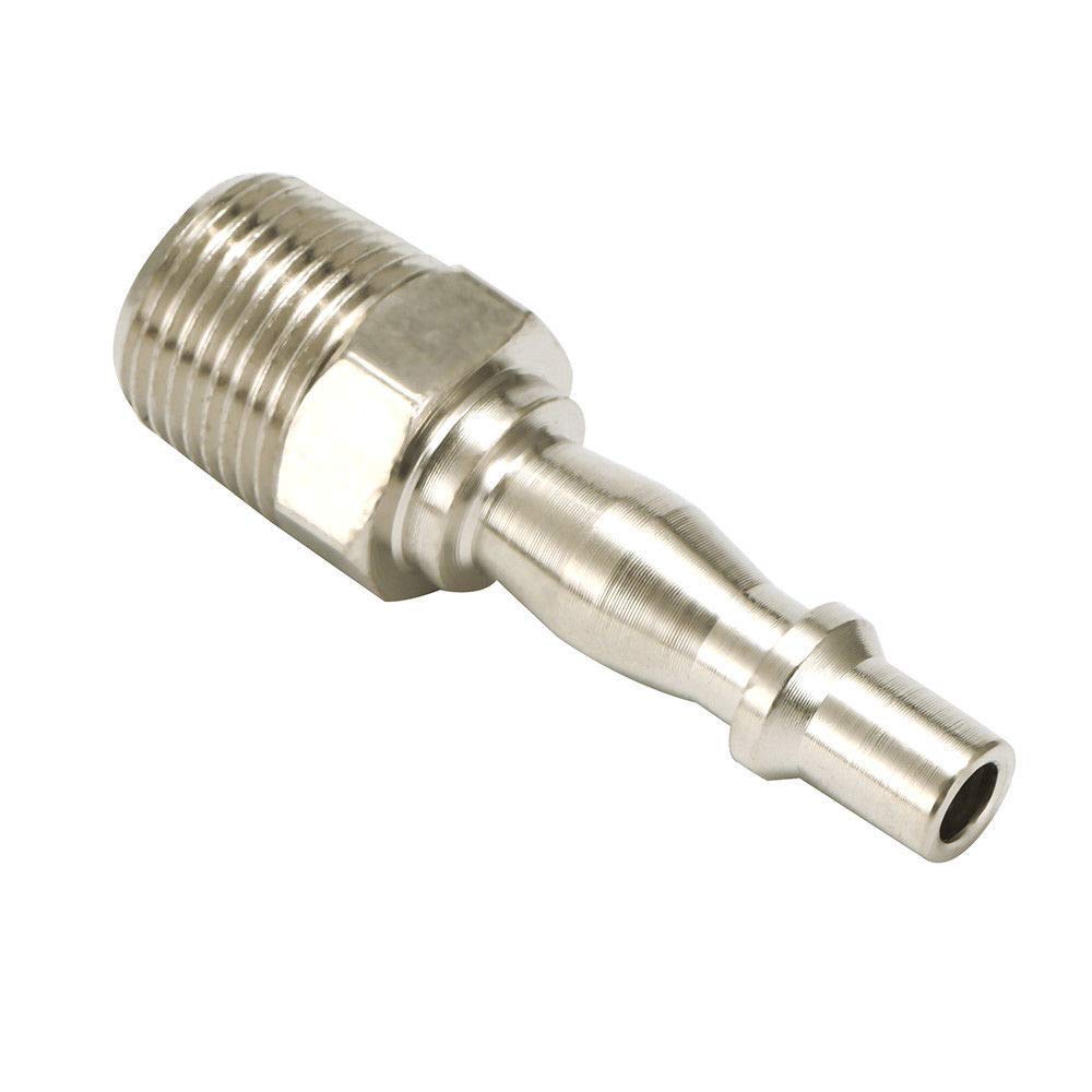 Conector para herramientas hidráulicas (4 unidades, 1/4 pulgadas (0,6 cm), BSP, macho y hembra) liberación rápida, plateado