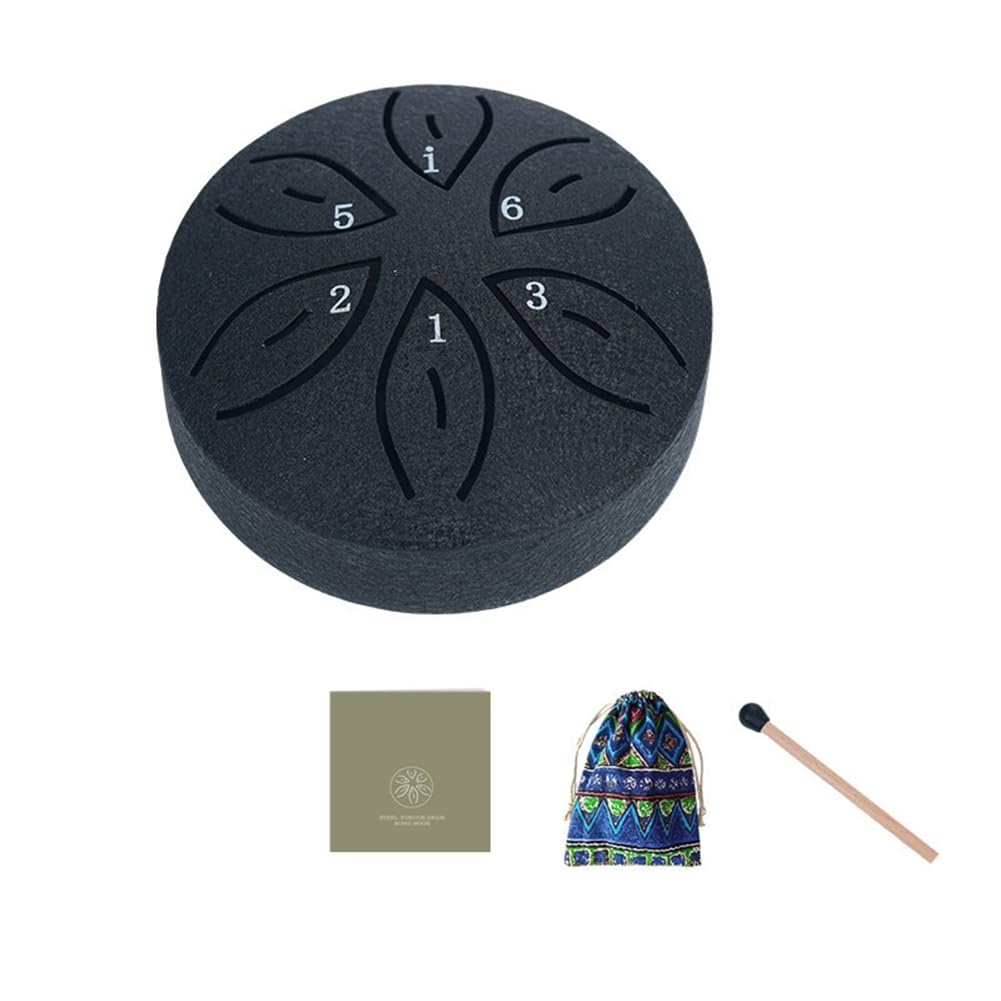 Strumenti Musicali per Bambini Strumenti Orff Artigianato Mini Tamburo Cavo 3 Pollici 6 Toni Nero