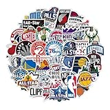 CARRYUSNBM 50枚NBAチームロゴステッカー PVC 防水デカール ダイアリー 可愛い おしゃれ DIYステッカー、スーツケースステッカー スノーボード、スーツケース、ギター、車 バイク 、ヘルメット、パソコン 携帯ノート ステッカー