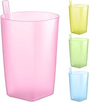 Vista 7 de Sippy Cup - 4 vasos para sorber para niños pequeños con popote integrado