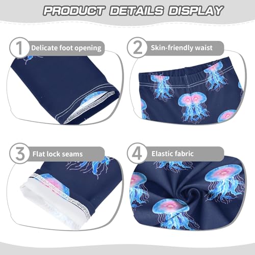 Ocean Jellyfish Girls Leggings Soft Stretch Workout Yoga Dance Pants for Kids Casual Tights3