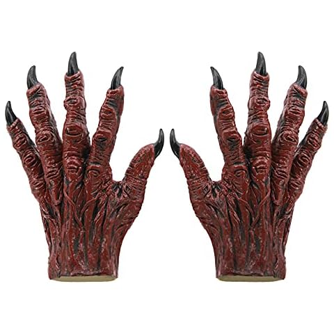 JIAHG Halloween Costume Animal Gloves Hairy Hands Werewolf Claw Gloves Demon Cosplay Death Fancy Dress Up Party Accessories Cover