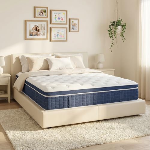 UNZIPE 12″ Full Hybrid Mattress – Balanced Support & Comfort, Cooling Breathable Foam + Pocket Coils, Motion Isolation, Reinforced Edges, CertiPUR-US, Fiberglass-Free, Mattress in a Box