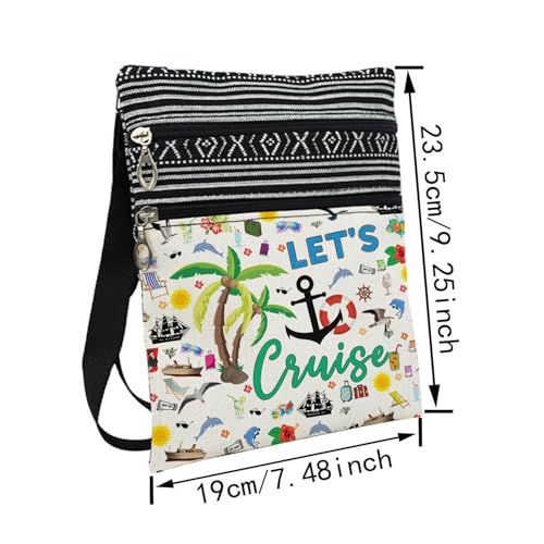 Let's Cruise Messenger Bag Small Ethnic Pattern Printed Adjustable Strap Crossbody Zipper Bag Phone Bag Wallet Cute Shoulder Handbag for Cruise Lovers Crew Women2