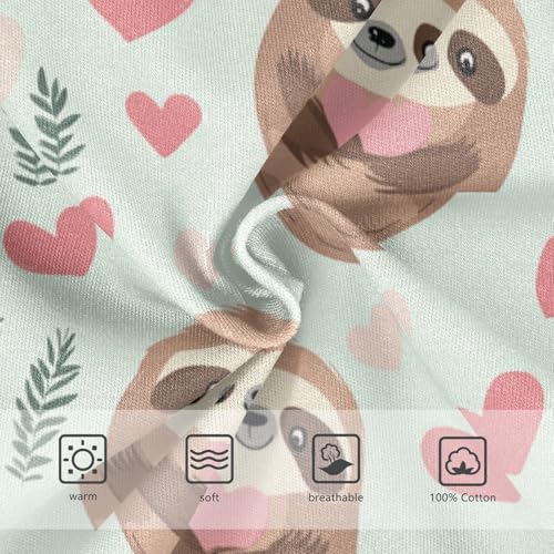 Wusikd Cute Sloths Pink Hearts Leaves Boys' Underwear Cotton Boys Briefs Soft Toddler Underwear 2T3