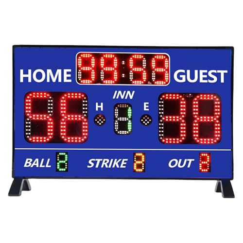 Depisuta Electronic Basketball Scoreboard, Professional Digital Score Board with Remote Control, Large Digital LED Scoreboard Electronic Score Keeper for Games Baseball Football