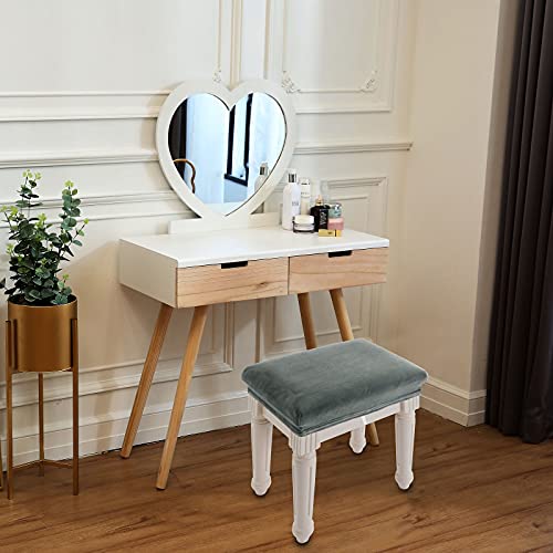 Image of SINOSSO Vanity Stool Covers Set of 4, Super Soft Velvet Stretch Washable Saddle Bar Stool Slipcover Bench Seat Protector, (Rectangle, Dark Grey, 4 Counts)