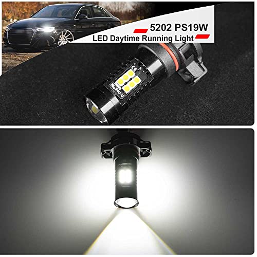 Nslumo 5202 Led Daytime Running Light Bulbs Super Bright For 2008-2012 Au'di A3 8P 6000K Xenon White 5201 Ps19W Ps24W Drl Lamp Bulbs Replacement Plug And Play Canbus Error Free (Pack Of 2) #TOP1