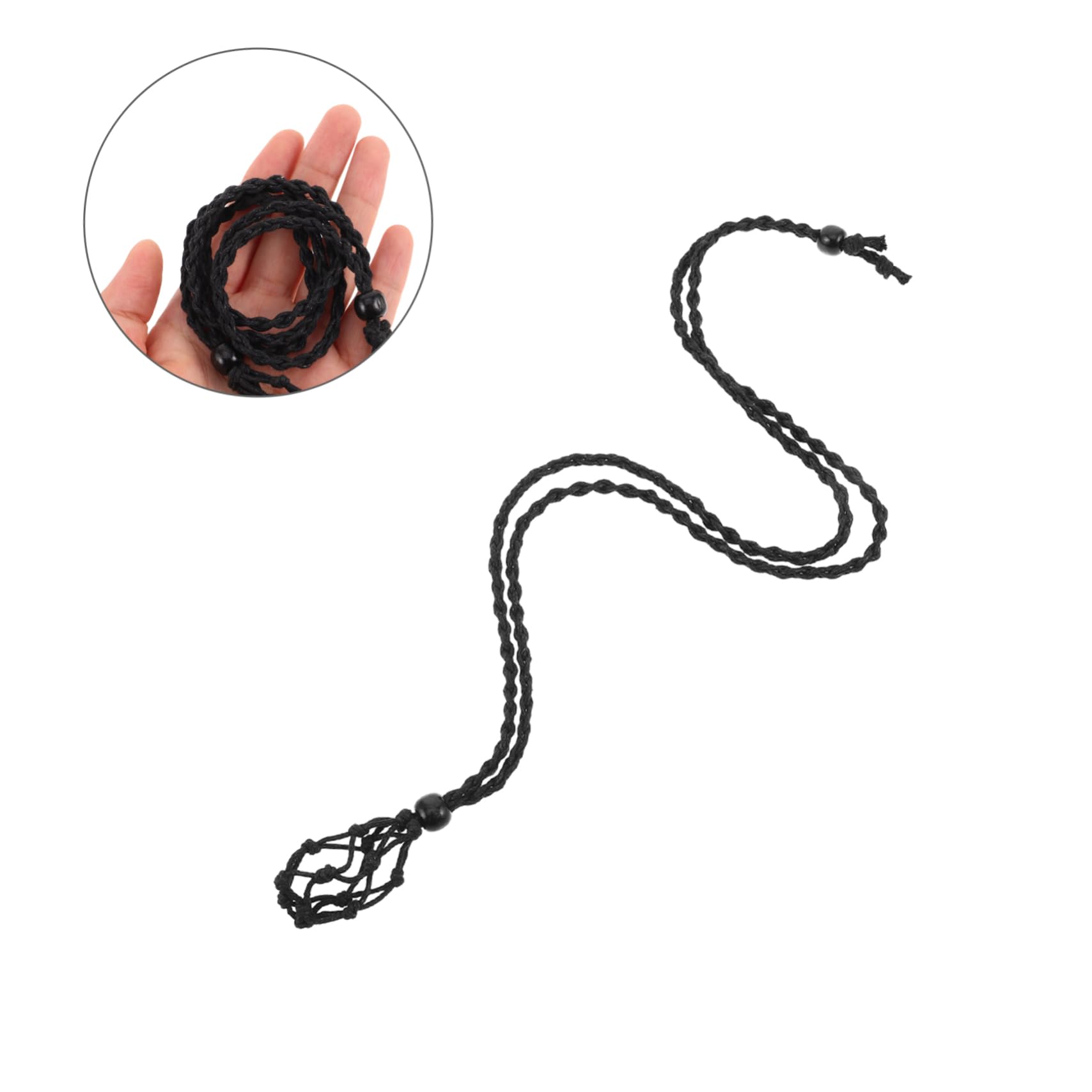 Cordino Intrecciato per Collana Pietra, Regolabile, 24 Pezzi Nero | Tessuto, Design Artigianale in Stile Etnico, per Creazione Gioielli e Occasioni Casual