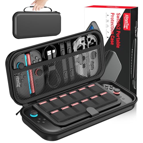 HEYSTOP Switch 2 Tasche Kompatibel mit Nintendo Switch 2 Konsolenzubehör, Neuestes Modell 2025, Switch 2 Tragetasche Hülle Protective Carrying Case für Switch 2 mit Weichem Innenfutter und Netzfach