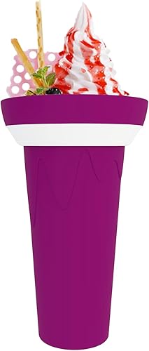 Slushie Maker Taza de viaje portátil de doble capa para batido de sílice taza congelada caliente verano enfriador exprimir batido taza de silicona