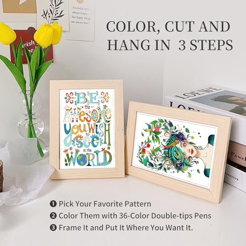 Image of Coloring Books for Adults with 30 Patterns Positive Quotes Large Print
