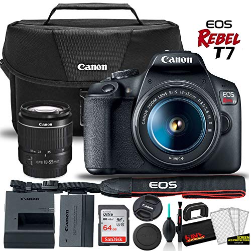 Canon EOS Rebel T7 DSLR Camera with 18-55mm Lens Starter Bundle + Includes: