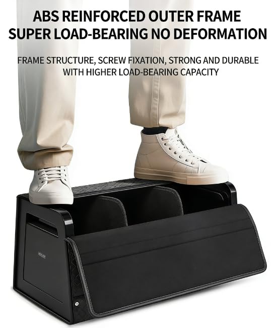 Organizador de maletero, caja con tapa, espacio de almacenamiento para el coche, plegable, tapa magnética, impermeable, apto para turismos, SUV y camiones, negro