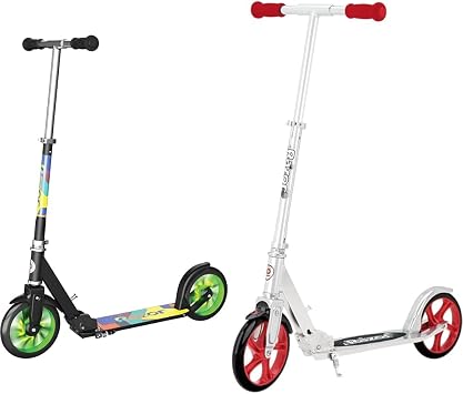Razor A5 Lux Kick Scooter for Kids Ages 8+ 8" Urethane Wheels, Anodized Finish Featuring Bold Colors and Graphics, for Riders up to 220 lbs & A5 Lux Scooter - Red