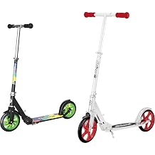 Razor A5 Lux Kick Scooter for Kids Ages 8+ 8" Urethane Wheels, Anodized Finish Featuring Bold Colors and Graphics, for Riders up to 220 lbs & A5 Lux Scooter - Red