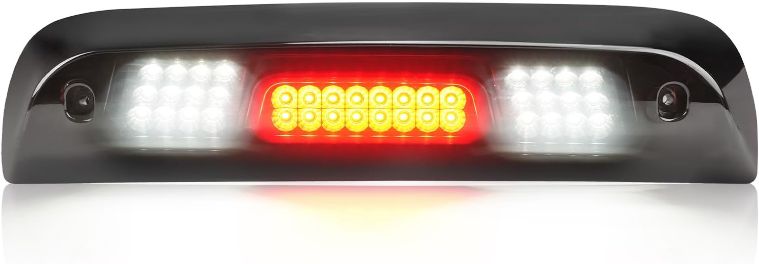 SUPAREE Third Brake Light Fit for 2014-2018 GMC Sierra/Chevy Silverado 1500 2500HD 3500HD LED 3rd Brake Light Accessories Red LED Strobe Rear 3rd Brake Cargo Lights High Mount Stop Light, Smoke Lens