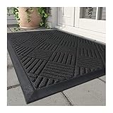 Front Door Mats Outdoor Indoor-Heavy Duty Non Slip Rubber Shoes Scraper Welcome Black Door Mats for Outside Inside Entry Entrance-Indoor Outdoor Doormats Entryway Entry Door Rug-17'x30'