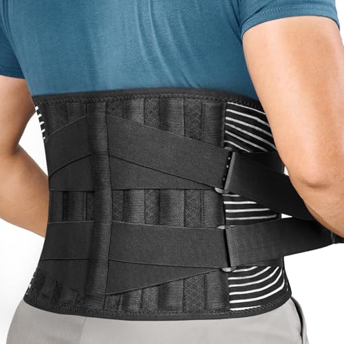 FREETOO Back Brace for Lower Back Pain Relief - Breathable Support Belt for Men and Women with Anti-Skid Design (L)