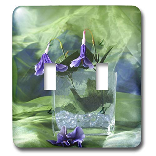 Interrupteur à bascule double fleurs violettes 3dRose lsp_10979_2