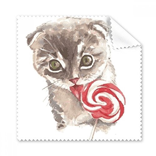 Chiffon lunettes motif chat pour nettoyer l'écran tactile du smartphone