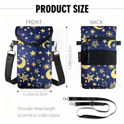 Image of Neoprene Phone Sleeve Pouch Case Bag for Men Women w /Crossbody Strap /Neck Lanyard for iPhone 17 /16 /15 /14 Pro Max, Samsung S25,Pixel 10