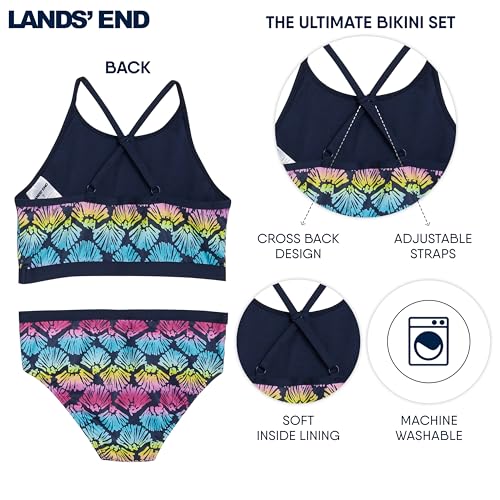 Image of Lands' End Girls' Swim UPF 50+ Adjustable Strap Bikini Set