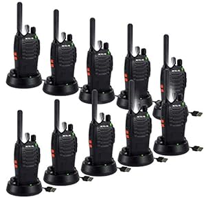Retevis H777 Plus Walkie Talkie, PMR446 Licenza-Libero, Walkie Talkie Professionali, Torcia LED, VOX Ricetrasmettitore Ricaricabile per Magazzino, Sicurezza, Scuola (Nero, 10 Pezzi)