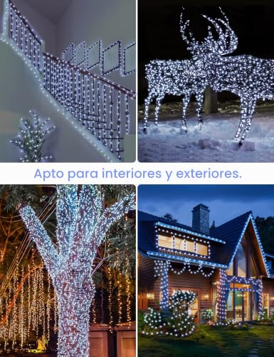 Miniatura 2 de Gylefy Luces Navidad Exterior Guirnalda De Luces 40m 400 Led Luces Arbol Navidad Con 8 Modos, Impermeables Cadena De Luces Exterior Decoración Patio,Arbol,Boda,Fiestas, Balcón, Jardín-Blanco Cálido