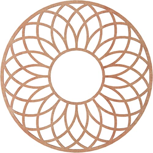Image of Ekena Millwork 24 inchOD x 8 1 /4 inchID x 3 /8 inchT Cannes Wood Fretwork Pierced Ceiling Medallion, Cherry