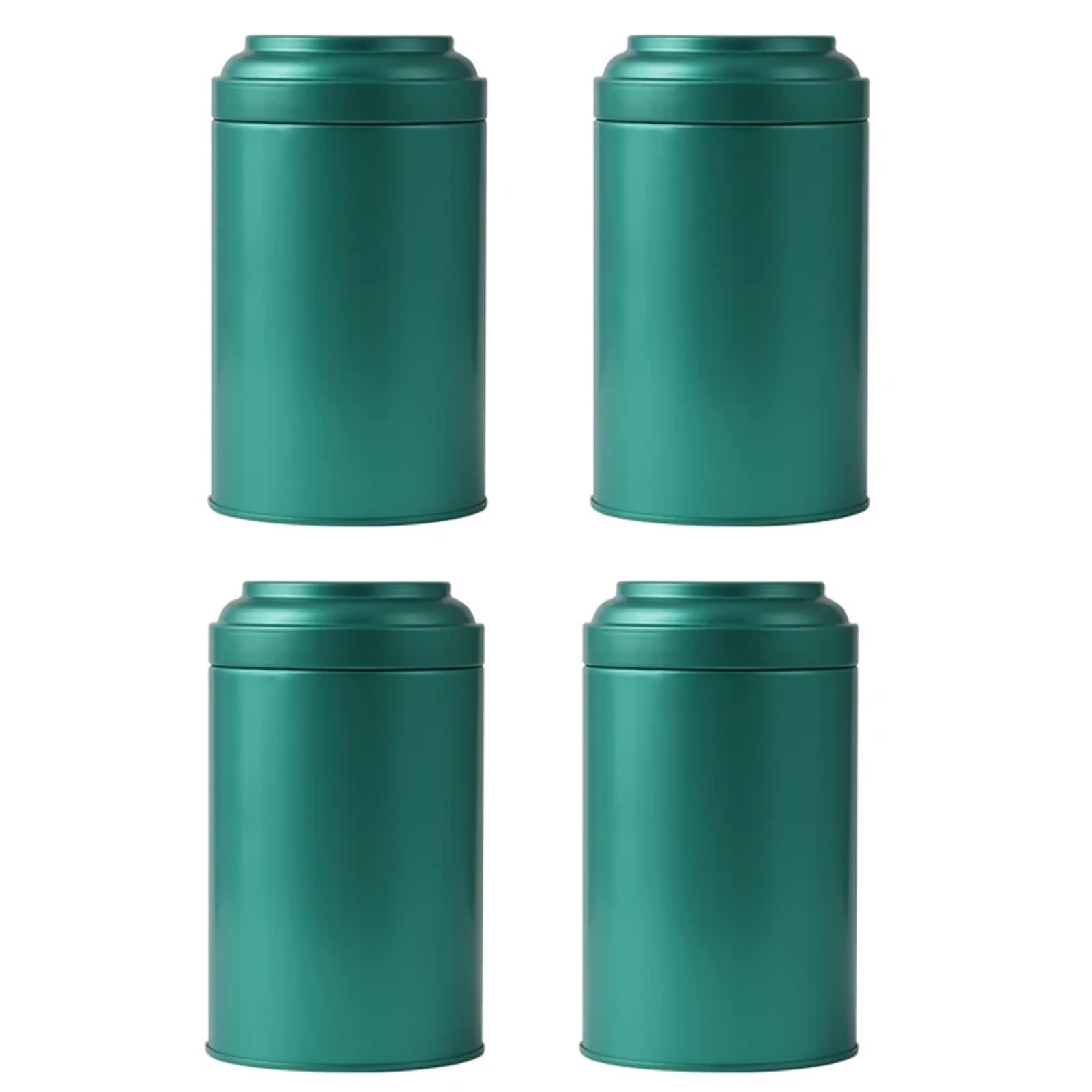 UBOHUZ 4pcs Tea Tinplate Canister Kitchen Loose Leaf Storage Containers Candy Jar Tin Can Box for Tea, Coffee(Green)