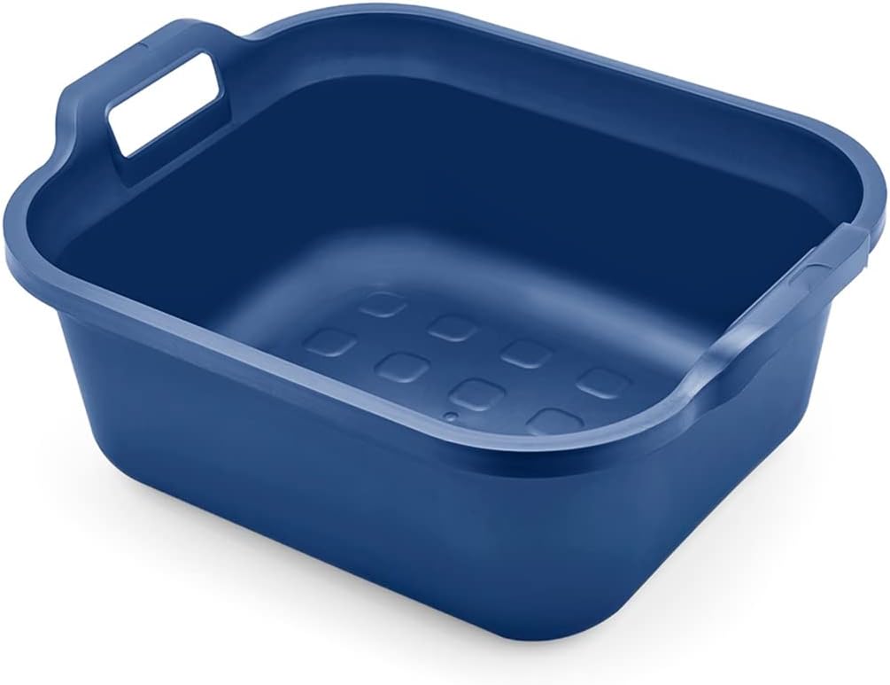 Addis Eco Made from 100 Percent Recycled Plastic Washing up Bowl with Twin Handle, Blue, 10
