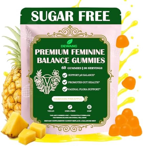 DEWANG Feminine Balance Gummies – Daily pH Balance & Vaginal Health Support, Probiotics for Womens Odor & Confidence Pineapple Flavor Vegan & Sugar-Free (Pineapple)