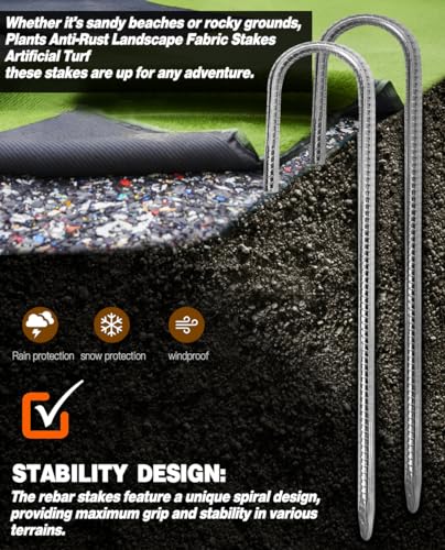 Bodenanker-Heringe Verzinkt - 8 Stück Erdanker Bodenanker - 30CM Stabil Zeltheringe Stahl Trampolin Befestigung für Garten, Camping, Angeln Abenteuer und Picknick Zelt (8) – Bild 4