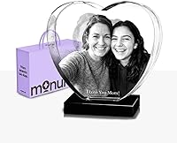Vista 10 de Monume Corazón de cristal 3D (pequeño) – Foto de cristal personalizada grabada con láser hecha de vidrio transparente – Regalos personalizados