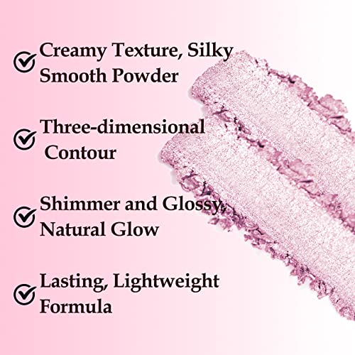 Boobeen Face Highlighter Makeup Palette Baked Highlighter Powder Palette Long Lasting Highlighter Shimmer Glitter Highlight Contour Powder Finishing Powder For Face Illuminator Bronzer Palette Natural Glow #TOP2