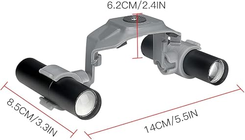 Miniatura 5 de Qmint Soporte de reflector Mavic 2, linterna de vuelo nocturno giratorio LED faro adecuado para DJI Mavic 2 zoom drone (dos manos eléctricas)