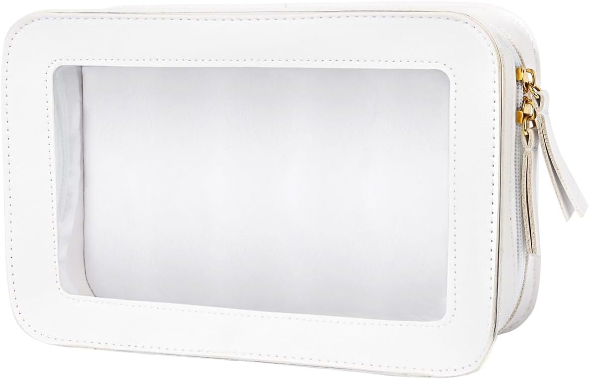 TERRIFI Clear Waterproof Makeup Bag, Multifunctional Transparent Cosmetic Case with Clear Window for Women’s Toiletries and Storage