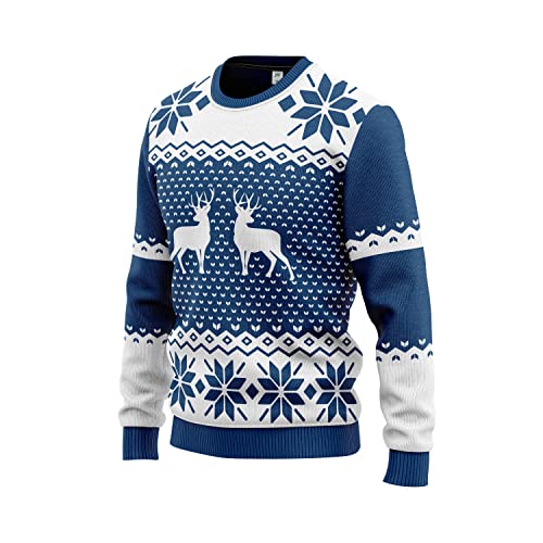 Preisvergleich Produktbild JAP Weihnachtspullover - Classic One - Damen und Herren - Blau - 550L