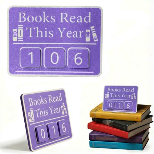 Objectifs de lecture de l'année idée cadeau compteur de livres violet