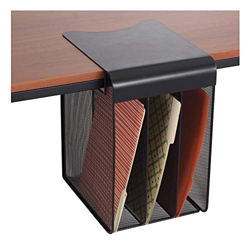 Safco, Onyx Hanging Desktop Organizer with 3 Vertical Trays, Under-Desk Storage