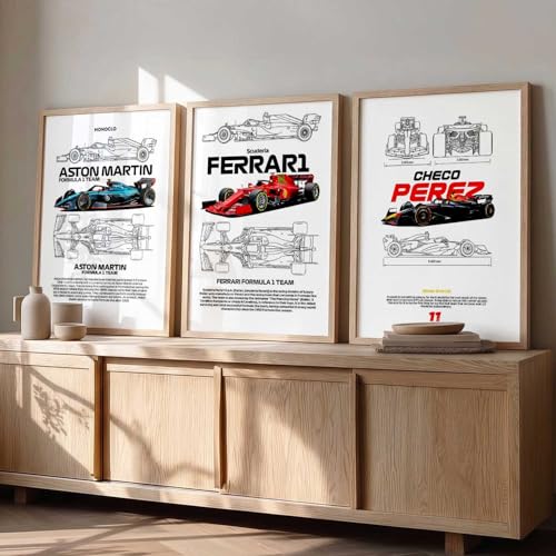 Image of kotart Big Sports Cars Framed Posters Gift Items for Boys Room Wall Decoration Bedroom Living Room Office Studio Decor | Car Poster Frame for Wall Decor Set Of 3 Size | Design 946 Beige (14x20 Inch)