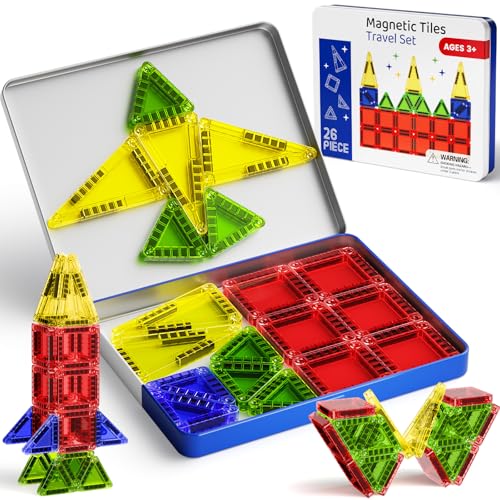 Image of Mini Magnetic Tiles Travel Set 60 Mins Quiet Play 30s Cleanup